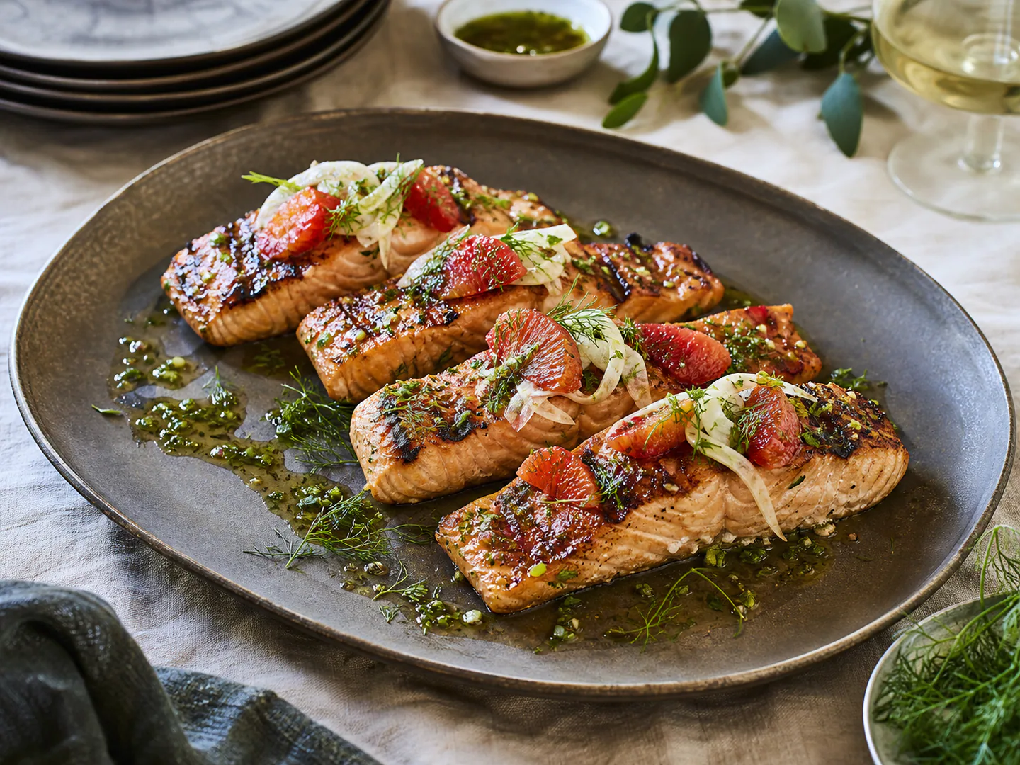 Grilled Salmon with Blood Orange